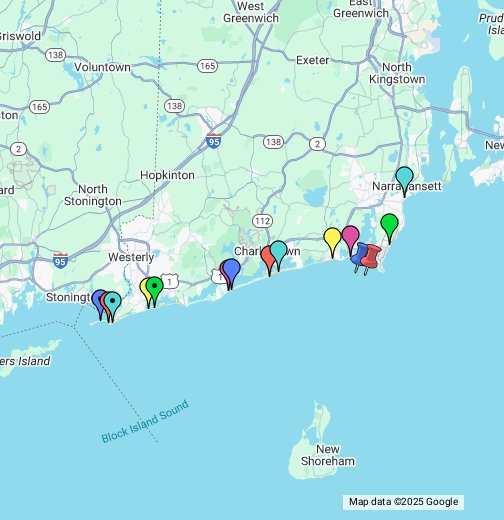Map Of Rhode Island Coast Beaches In South County, Rhode Island - Google My Maps