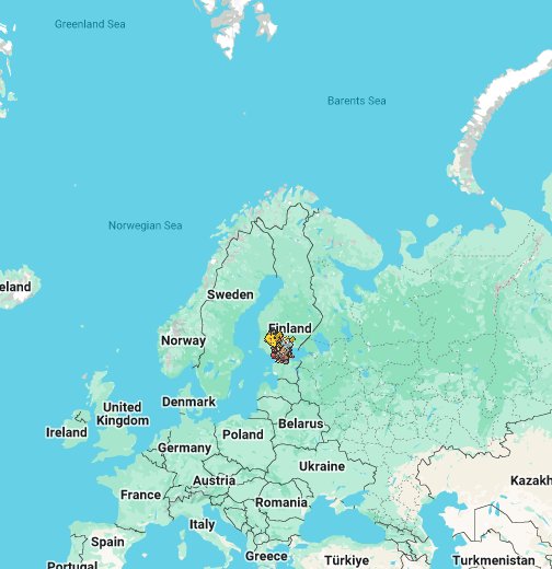 Suomen pokemon pesät - Google My Maps