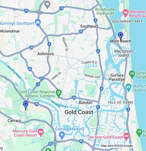 Gold Coast Theme Parks - Google My Maps