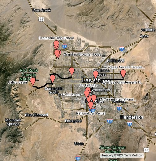 Las Vegas California Trip - Google My Maps