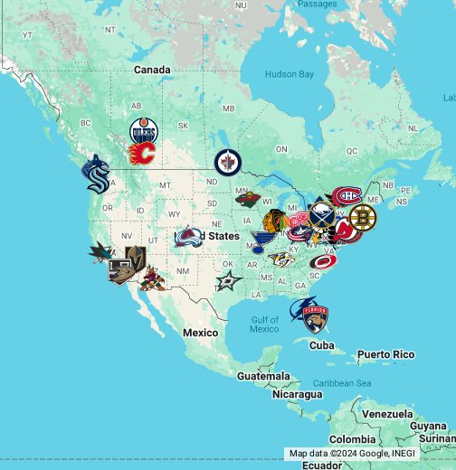 NHL Map, Teams
