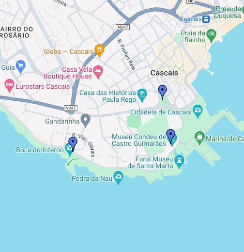Map of Portugal with the Cascais council tagged (source: Google maps).