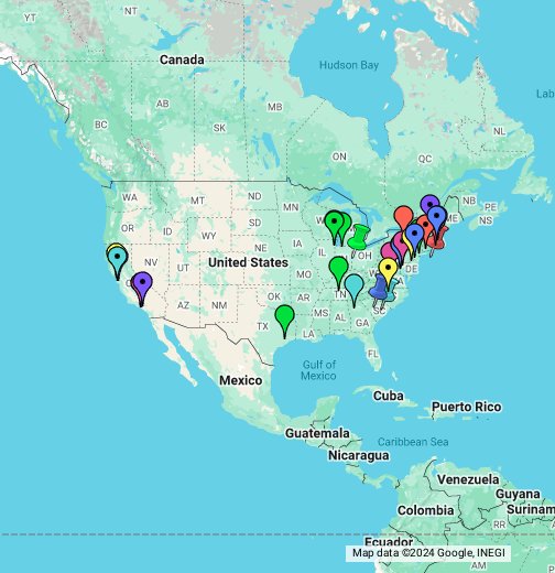 Top 30 University in US - Google My Maps