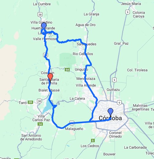 Mapa de La Falda, Córdoba