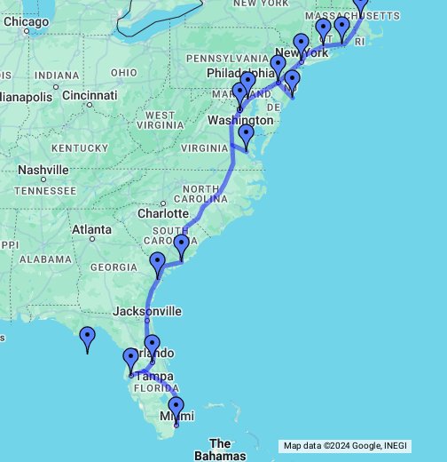 USA Ostküste - Google Maps