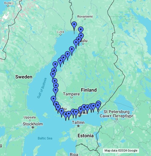 Paddling the coastline of Finland – Google My Maps