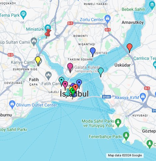 Istanbul nähtävyydet kartalla – Google My Maps