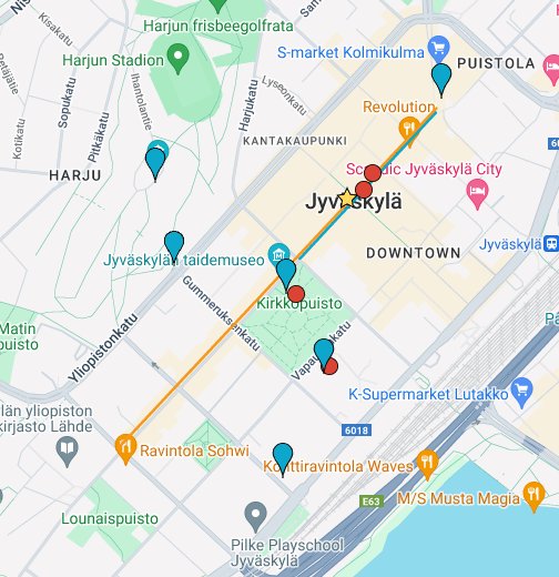 Jyväskylän keskusta-alue – Google My Maps