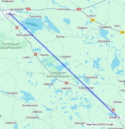  km Karkkila - Forssa – Google My Maps