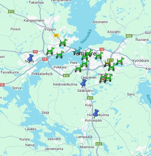 Tampereen koirapuistot – Google My Maps