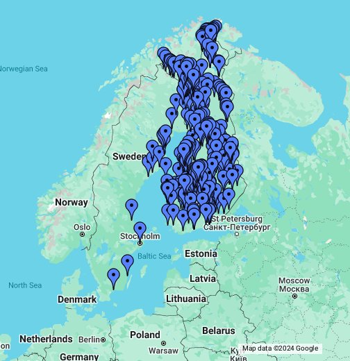 Koskikohteita Pohjolasta – Google My Maps