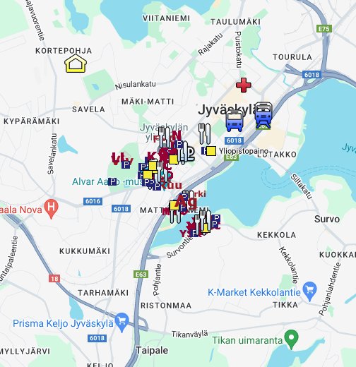 Kampusalueet / Campus areas – Google My Maps