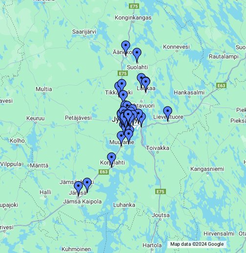 Taksiasemat Jyväskylä ja ympäristö – Google My Maps