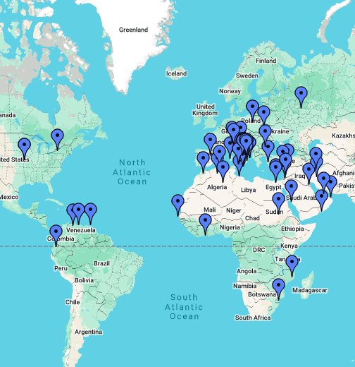 Mappa Geografica Mondiale - Google My Maps