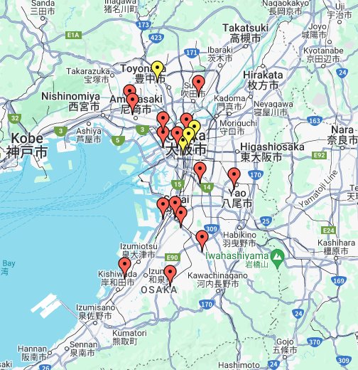 Fc大阪応援自販機設置場所 Google マイマップ