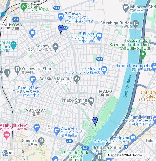 隅田公園 山谷堀広場 Google マイマップ