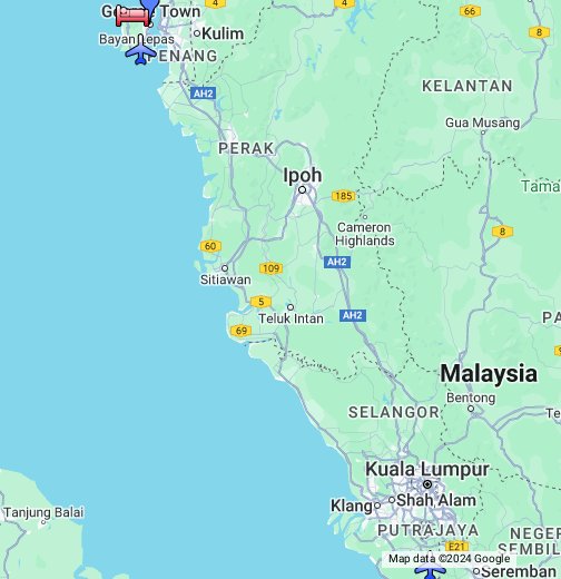マレーシア1日目 ペナン島 Google マイマップ