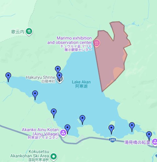 阿寒湖 Google マイマップ