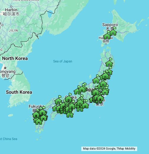 日本の遊園地一覧 Google マイマップ