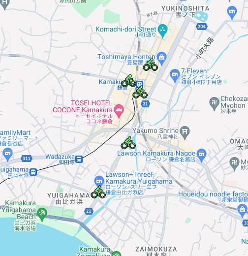 鎌倉 レンタサイクル Google マイマップ