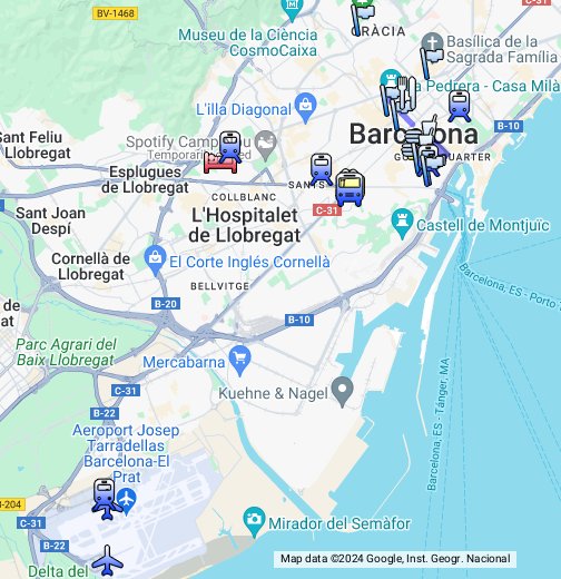 スペイン バルセロナ ２０１３年８月時点 Google マイマップ
