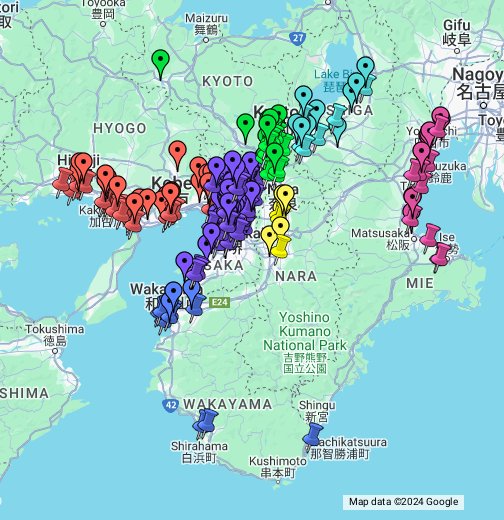 近畿qma地図 Google マイマップ