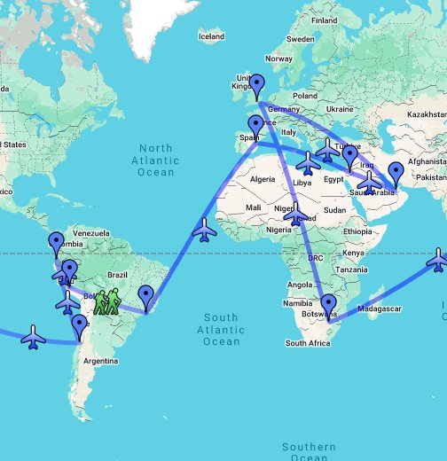 世界一周ルート Google マイマップ