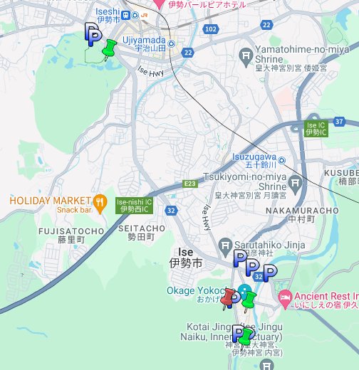 伊勢神宮 駐車場 アクセス Google マイマップ
