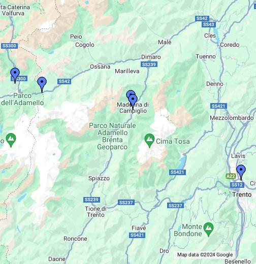 kart dolomittene Dolomittene Med Madonna Di Campiglio Google My Maps kart dolomittene