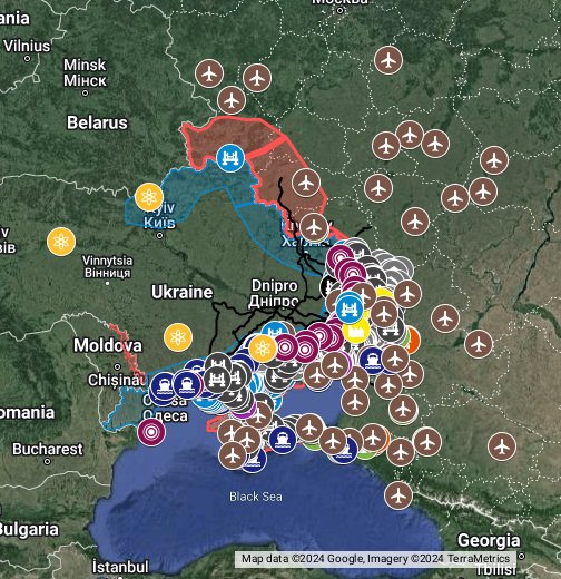 Wojna Rosja - Ukraina mapa / War Russia Ukraine map – Moje Mapy Google