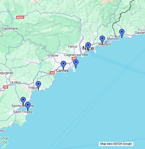 Karta över Franska Rivieran – Karta 2020