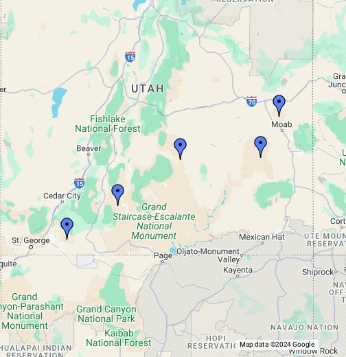Utah National Parks Google My Maps