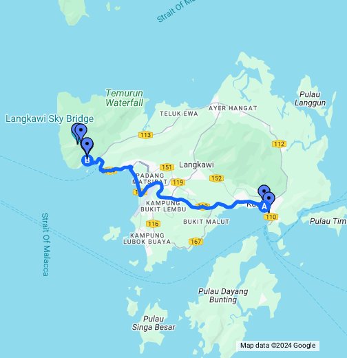 langkawi cable car route map google