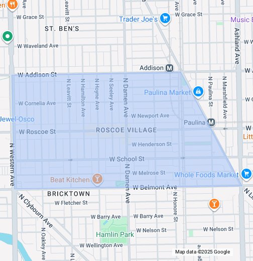 Roscoe Village Chicago Google My Maps