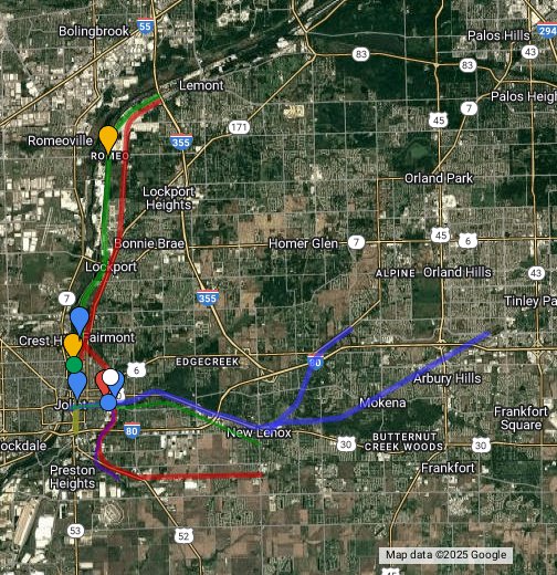 Railroads In Will County/Northeast Google My Maps