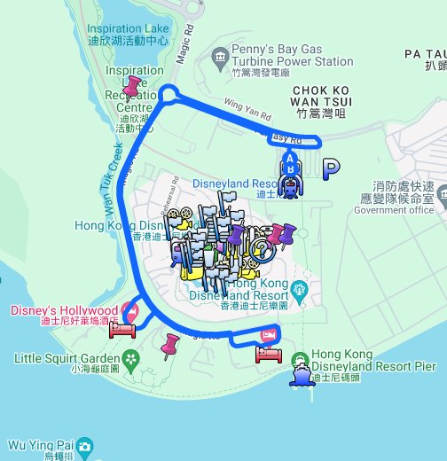 香港ディズニーランドリゾート Google マイマップ