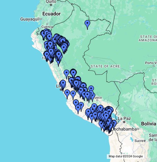 Perú: Ubicación de Tecnologías EnDev - Google My