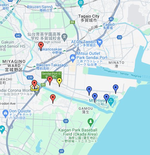 仙台市宮城野区 - Google マイマップ
