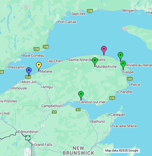 Gaspe, Quebec Google My Maps