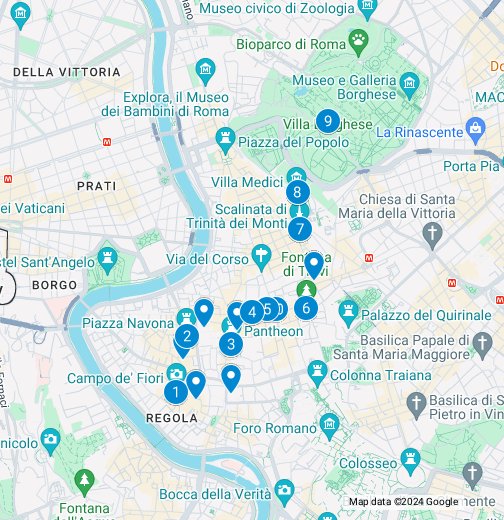 google maps walking tour rome