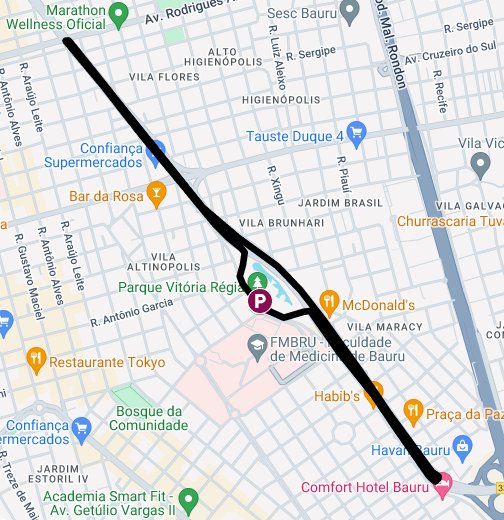CORRIDA TEM RUNNING BAURU - Google My Maps