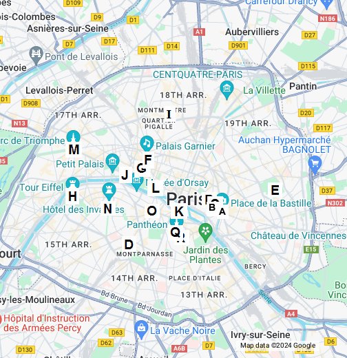 paris tours google map