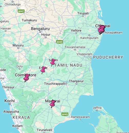 Tamil Nadu - Google My Maps