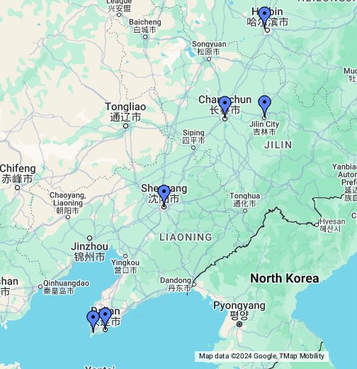 中国東北三省 - Google My Maps