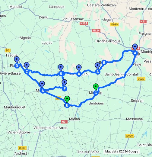 Route des Bastides et Castelnaux - Google My Maps
