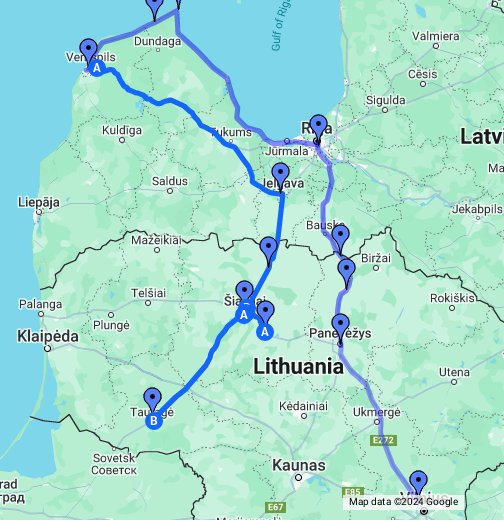 Latvijos automobiliu keliu zemelapis