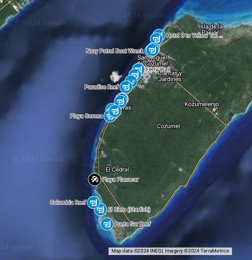 Cozumel Snorkeling Map - Google My Maps