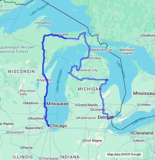 Detroit to Chicago - Google My Maps