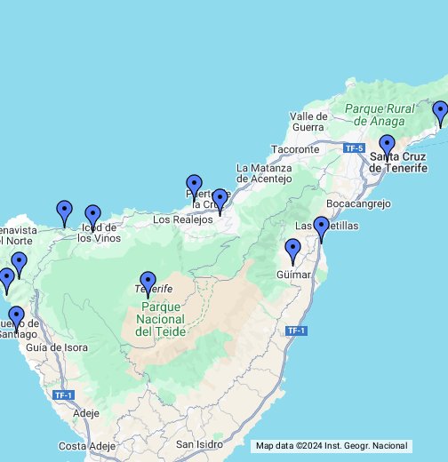 Tenerife harta - Obiective - Google My Maps