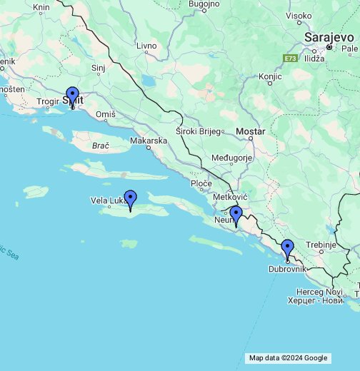 Croatian Coast - Google My Maps